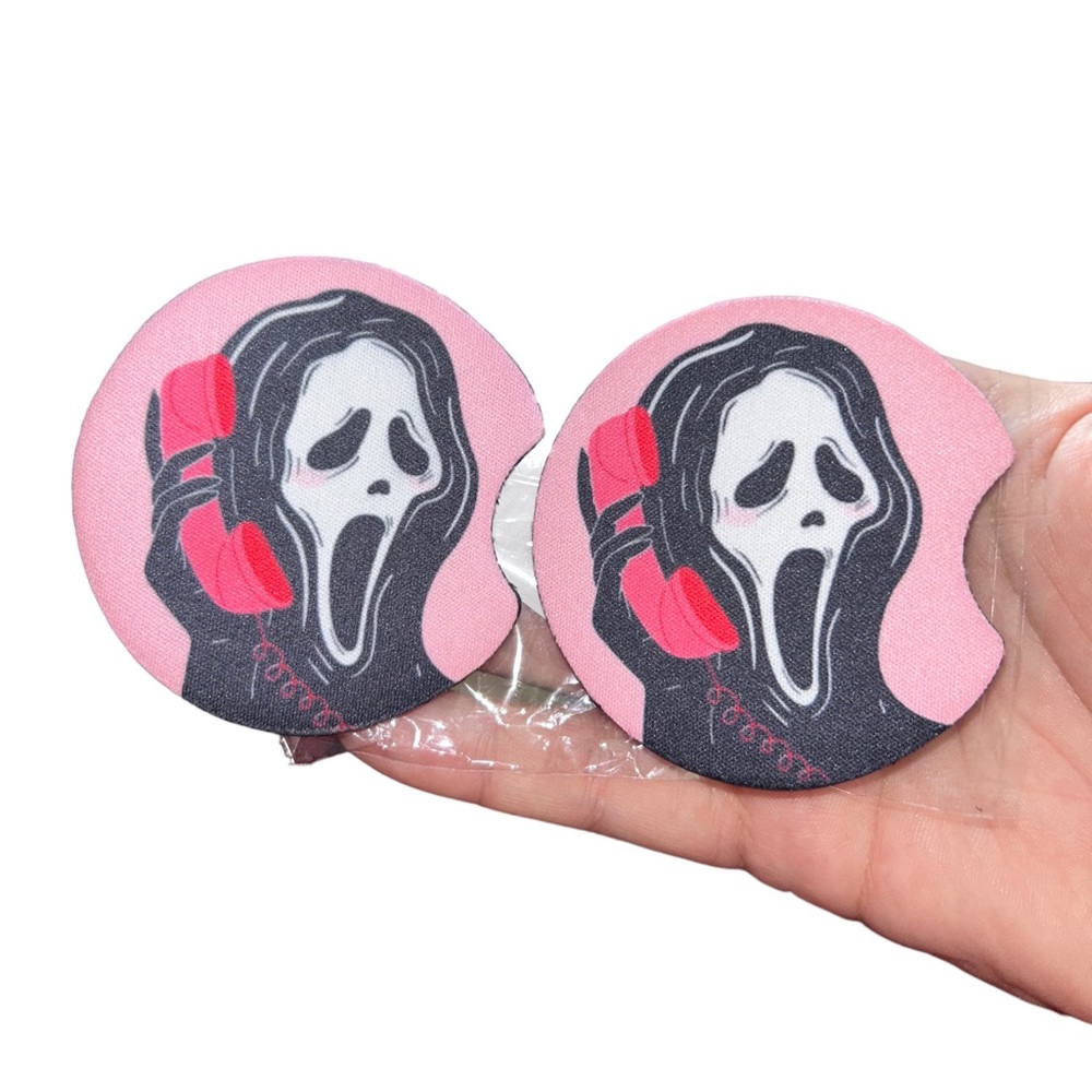 Ghost Face Car Coasters NWT